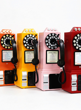 复古老式电话加油机模型壁挂墙上装饰挂件网红奶茶店酒吧墙面道具