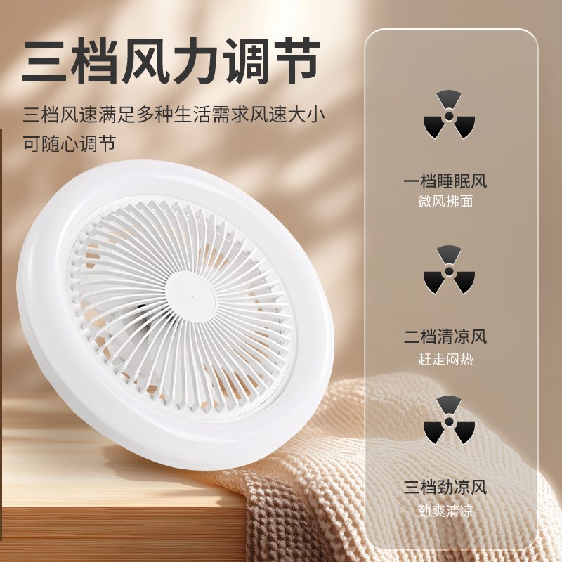 风扇灯带电扇e27螺口吸顶厨房一体led小型吊灯泡节能家用餐厅卧室