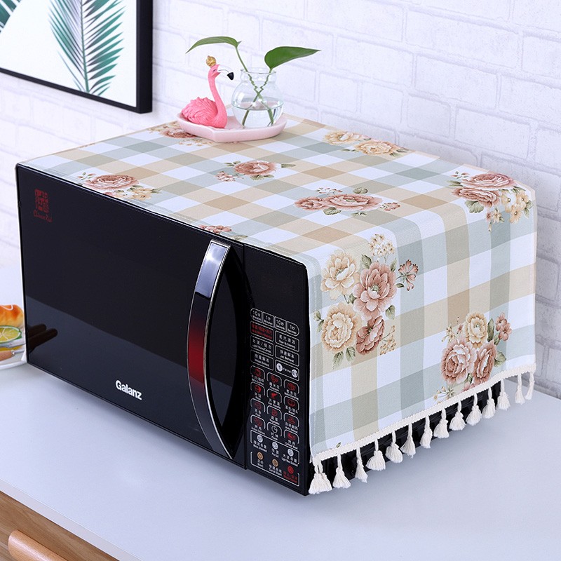 微波炉罩子防油防尘罩田园布艺烤箱罩防尘套盖布格兰仕美的通用罩