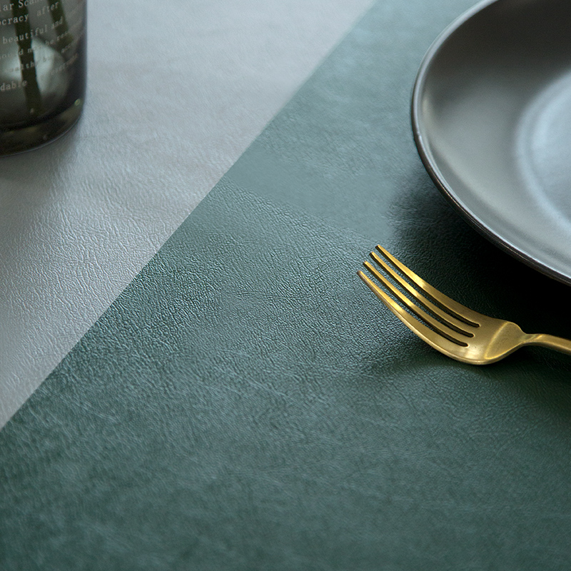 摩登瑞朵新款简约桌旗款防水防油防烫茶几垫书桌布长桌餐皮革桌垫