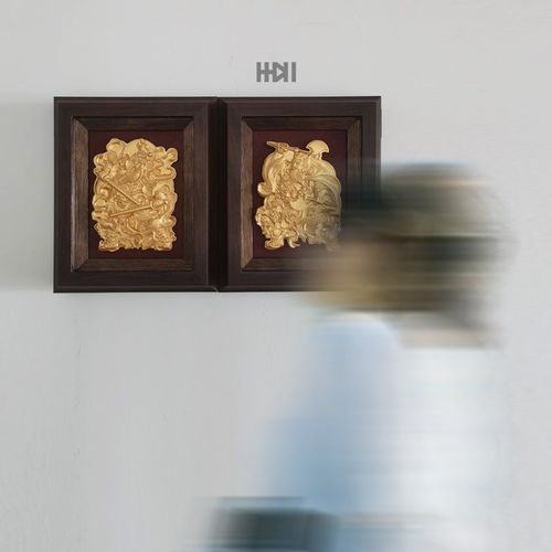 《门神》国风对开门电表箱电表盒遮挡水泥立体浮雕装饰画盖板相框