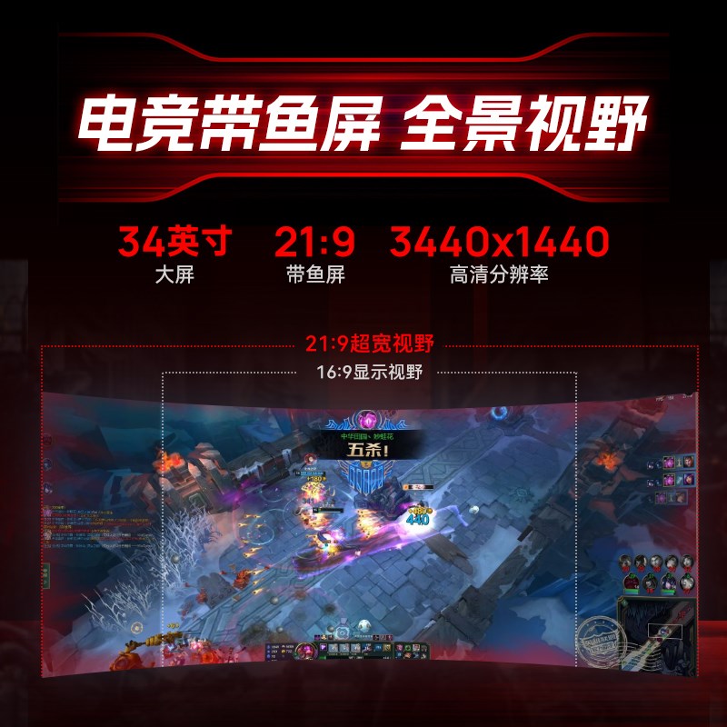 带鱼屏34英寸4K240z曲面显示器电竞C34G4Z电脑高刷屏C34G3X