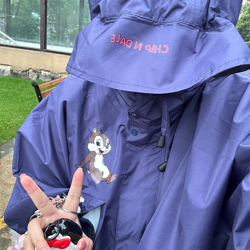 【可爱花栗鼠!】电动车雨衣穿脱方便防暴雨加厚加大雨披学生女款