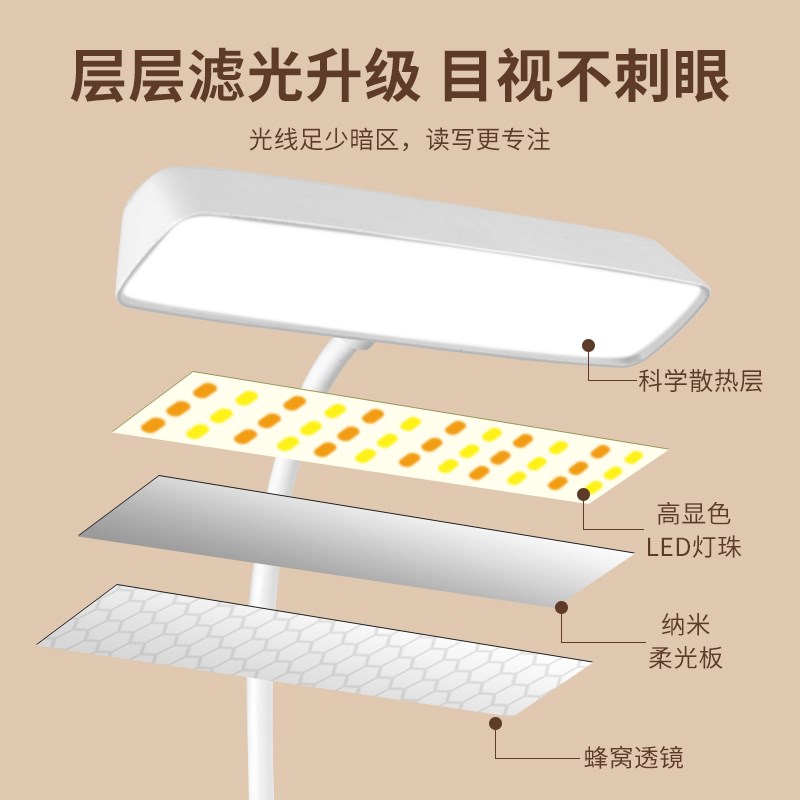 台灯护眼台灯学习学生宿舍灯led书桌充电卧室床头灯