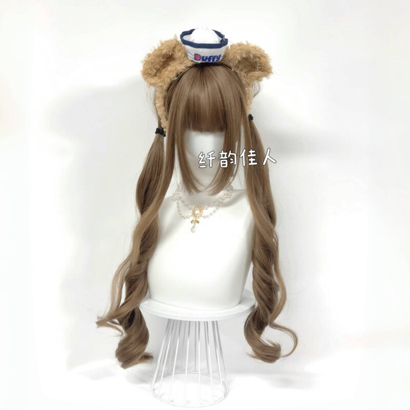 纤韵佳人全头套假发女75cm蜜茶亚麻色长卷发蓬松自然减龄网红少萝