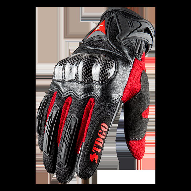 摩托车手套夏季碳纤维骑行防摔透气带触屏男女机车手套四季通用