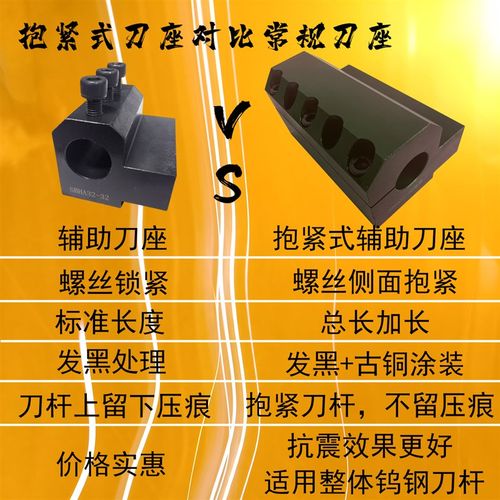 抱紧式刀座 弹性数控车床刀架 机床辅助刀座中心高 孔25 32 40 50
