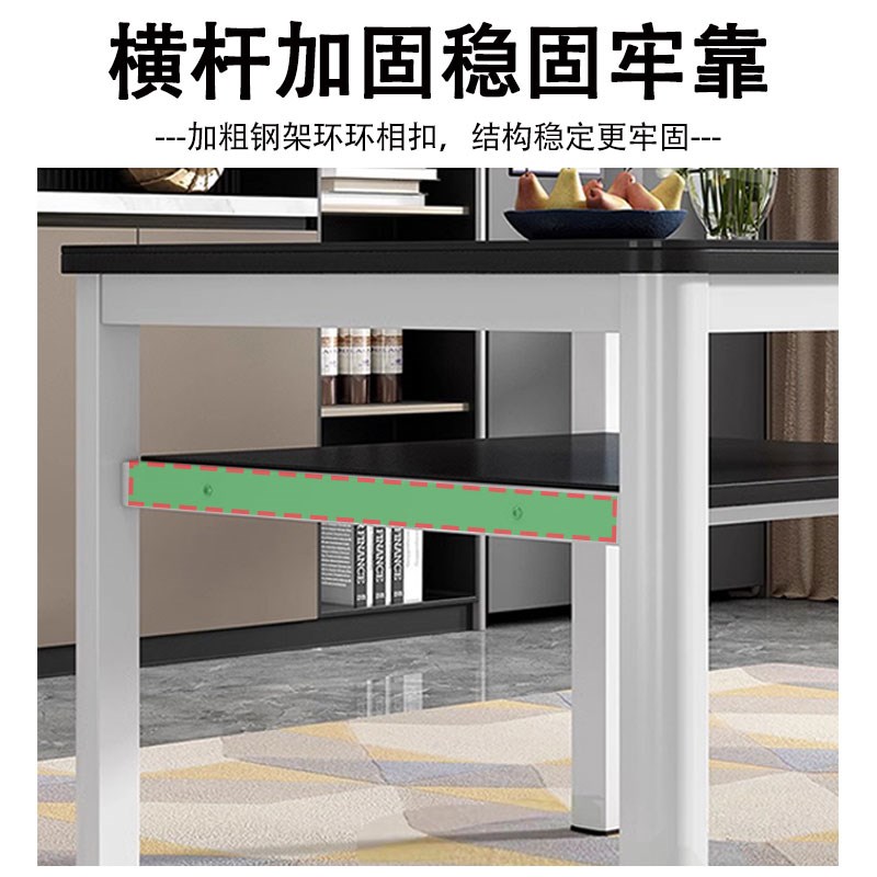 钢化玻璃餐桌现代简约小方桌子小户型双层家用吃饭正方形桌椅组合