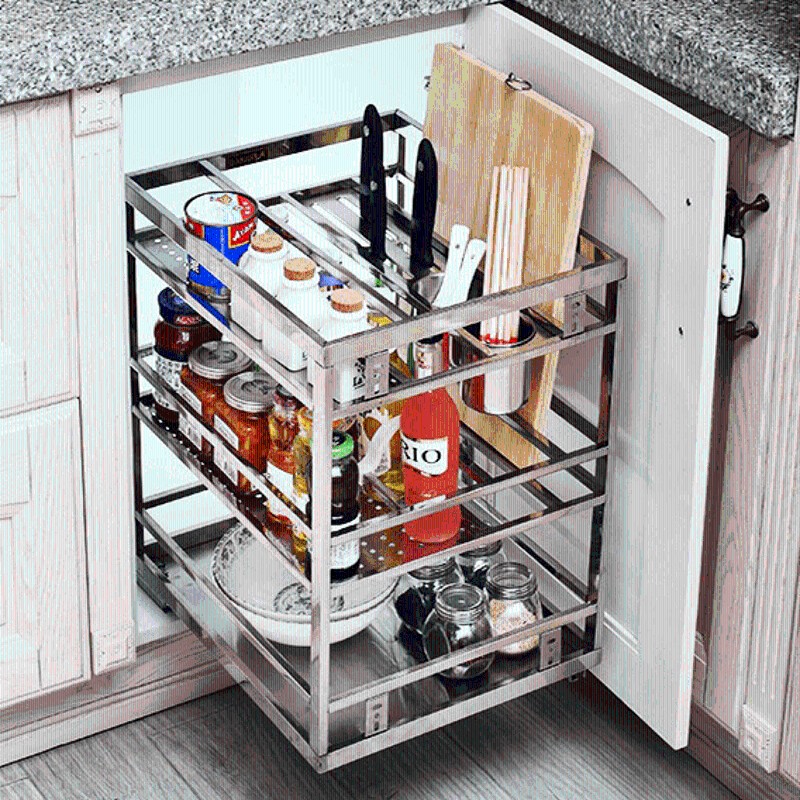 150宽拉c栏250调味拉篮304不锈钢调味蓝抽屉式加厚350柜厨房五金