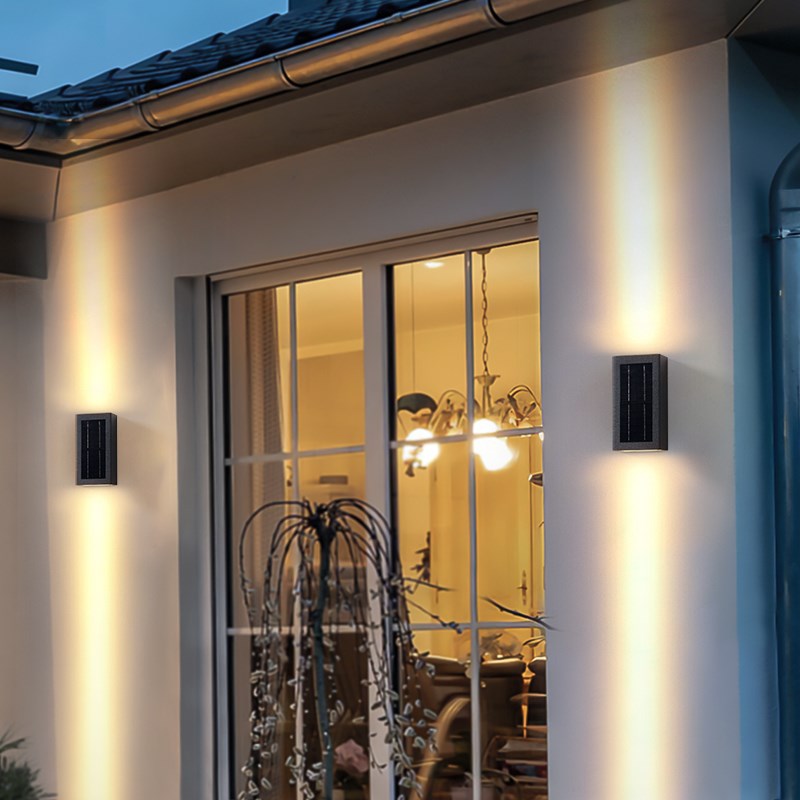 太阳能户外壁灯洗墙灯防水庭院灯别墅外墙灯室外露台Y花园围墙壁