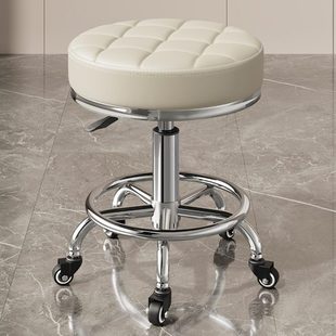 美容凳子滑轮美容院专用大工凳理发店美发凳美甲升降椅子家用圆凳