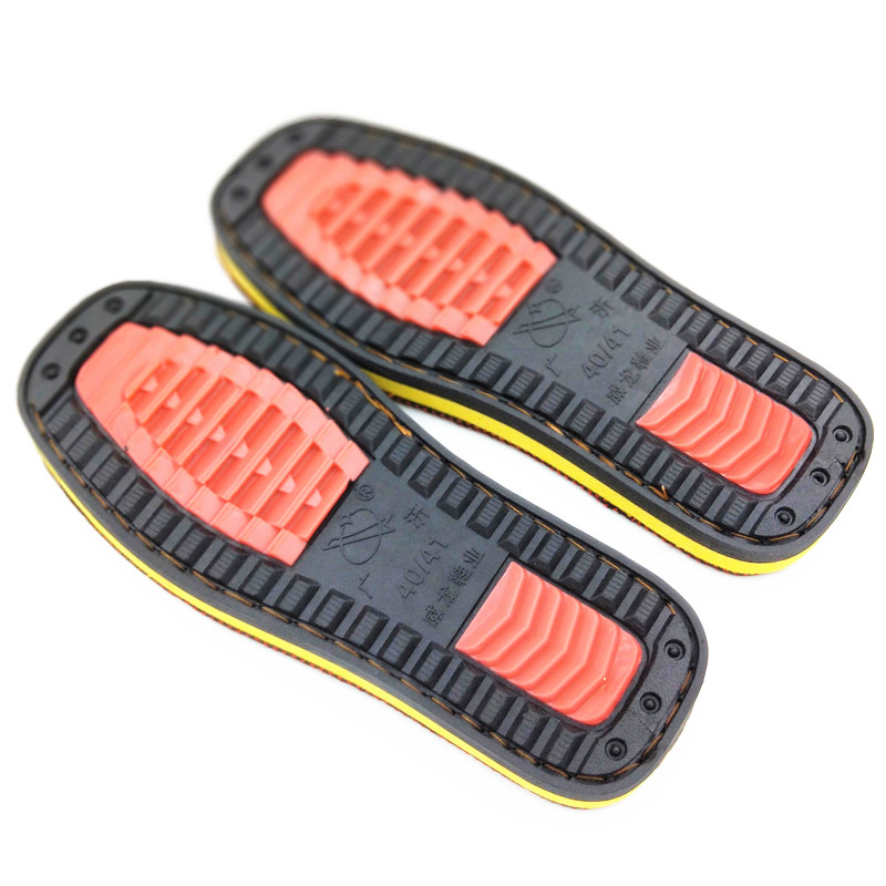 绒面轮胎鞋底上线钩针手工编织棉拖鞋防滑耐磨车轮黄牛筋底粗毛线