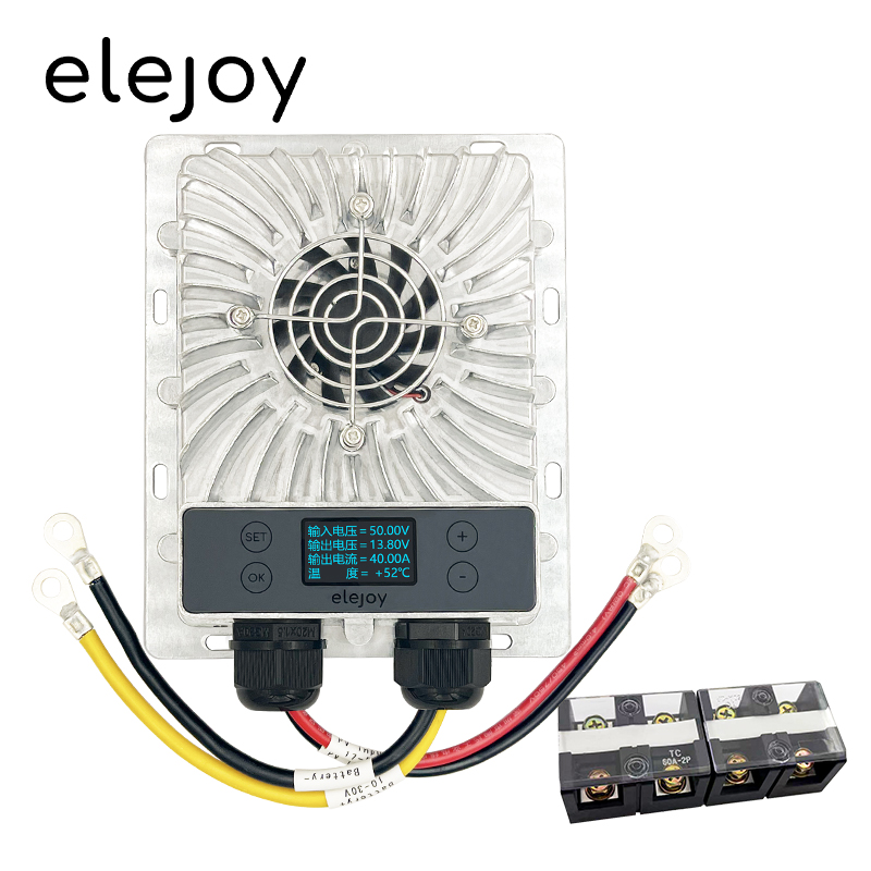 600W MPPT太阳能充电控制器40A 10-30V可调OLED显示智能风扇光伏