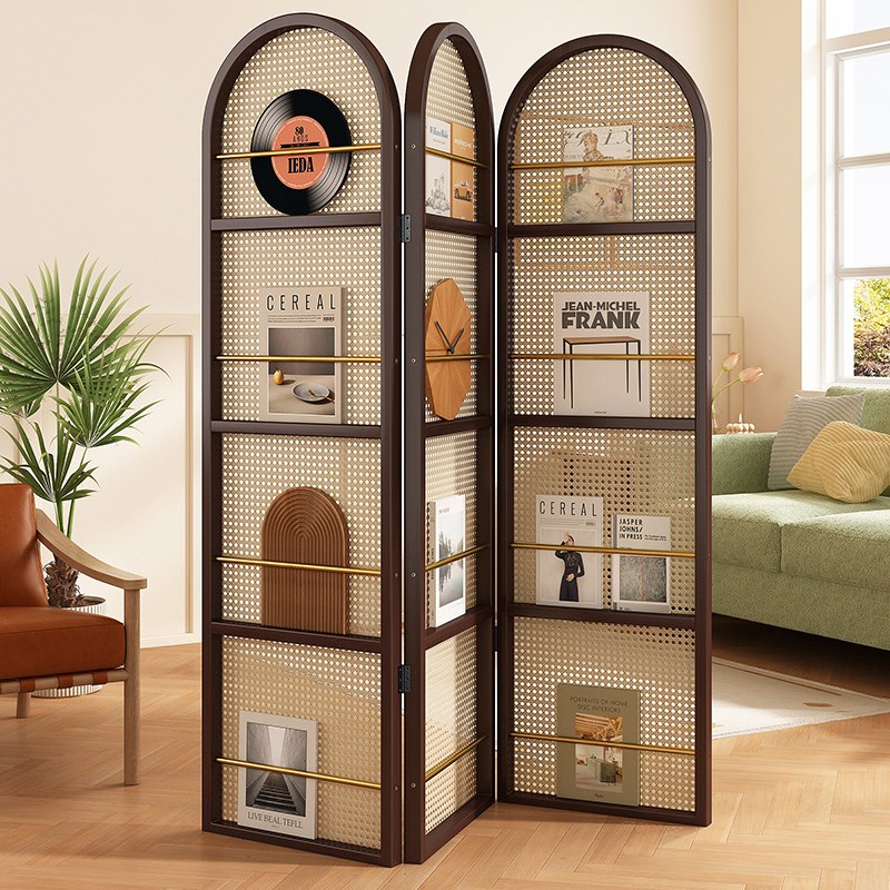 宋代美学转角屏风隔断可折叠移动餐D饮美容院背景墙办公室遮挡隔