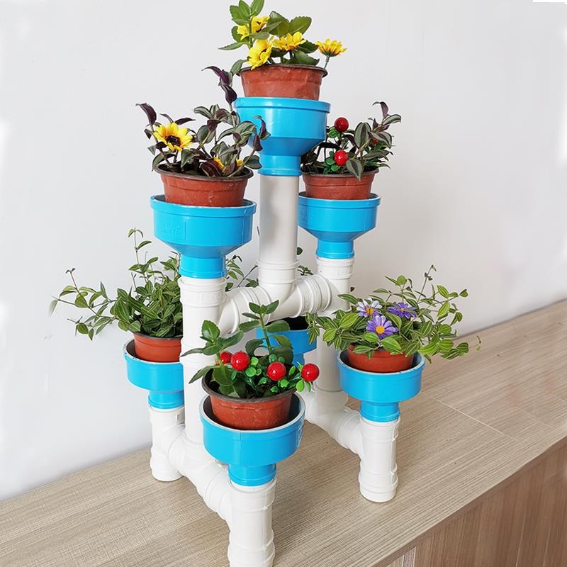 水管管道创意花架子多层室内阳台装饰H落地式绿萝吊兰花盆架省空