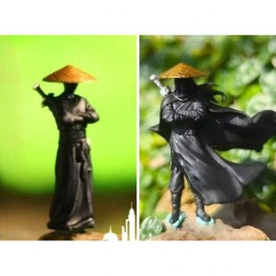 寒江孤影摆件江湖故人古风侠客小山水陆微景缸盆景造观景微缩小人