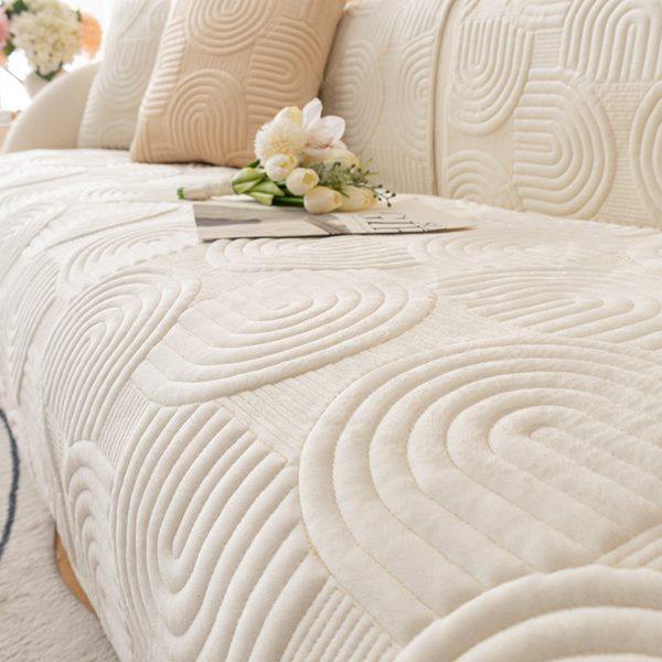 奶油风沙发垫四季通用毛绒坐垫简约现代防滑沙发套罩2023新款盖布,居家布艺,沙发垫,淘宝优惠券,粉丝福利购,淘宝优惠卷