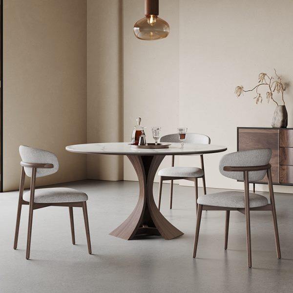 北欧实木餐桌圆形带转盘6人家用现代简约意式高端亮光岩板圆餐桌,住宅家具,岩板餐桌,淘宝优惠券,粉丝福利购,淘宝优惠卷