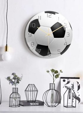 CC117 足球挂钟运动球类挂钟亚克力材质静音机芯卧室客厅装饰时钟
