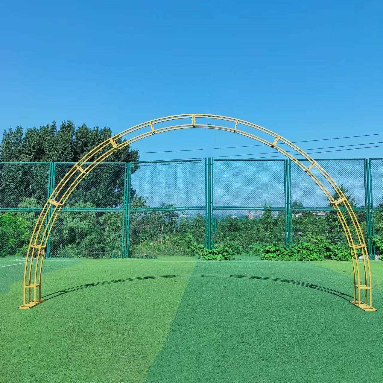 新款婚庆道具立体铁艺双层半圆背景桁架大型舞台装饰圆形拱门架子