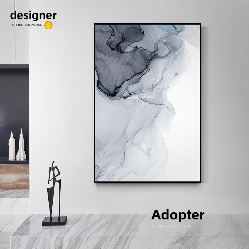 意大利Normcore挂画客厅入口装饰画水墨壁画抽象质感画简约现代卧