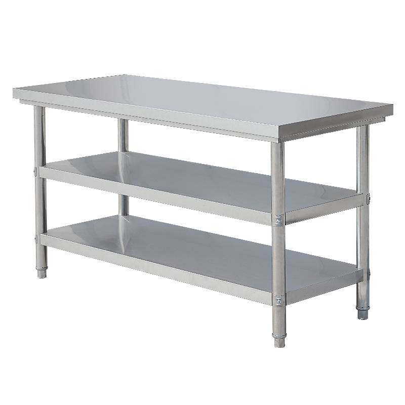 不锈钢工作台调高低脚厨房移动操作台奶茶工作台调节腿1.5米做饭