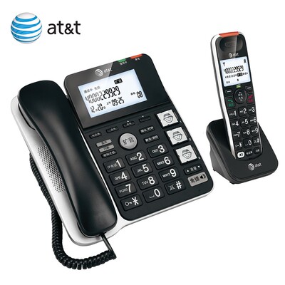 AT&T54102中文无绳电话机大声无线老人座机家用办公子母机一拖一