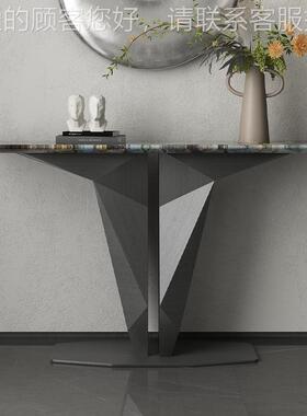 轻奢奢石玄关23892台现代简约客厅创意设计师意墙式户入蓝翡翠玄