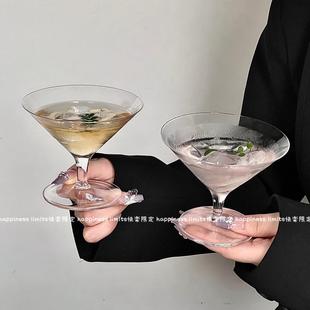 日式 创意矮脚杯马天尼杯玻璃喇叭鸡尾酒杯饮料杯阔口杯子特调茶杯