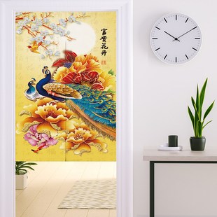 定制室内纱门帘柜门遮挡隔断布艺卫生间中国风棉麻卧室厨房家用