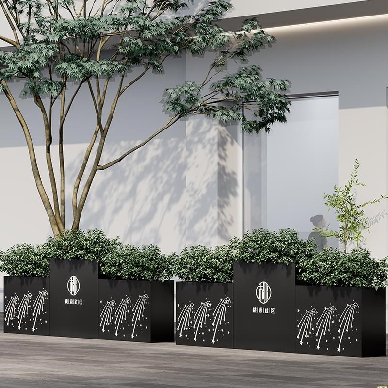 定制户外铁艺花箱组合室外庭院外K摆花槽围栏售楼部隔断不锈钢花,商业/办公家具,花坛/花箱,淘宝优惠券,粉丝福利购,淘宝优惠卷