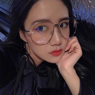 复古金色金属超大框防蓝光平光镜欧美潮男女近视眼镜框架男蛤蟆镜