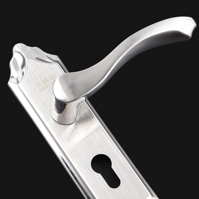 304不锈钢单舌门锁静音卧室房间门锁木门室内单舌50锁140孔