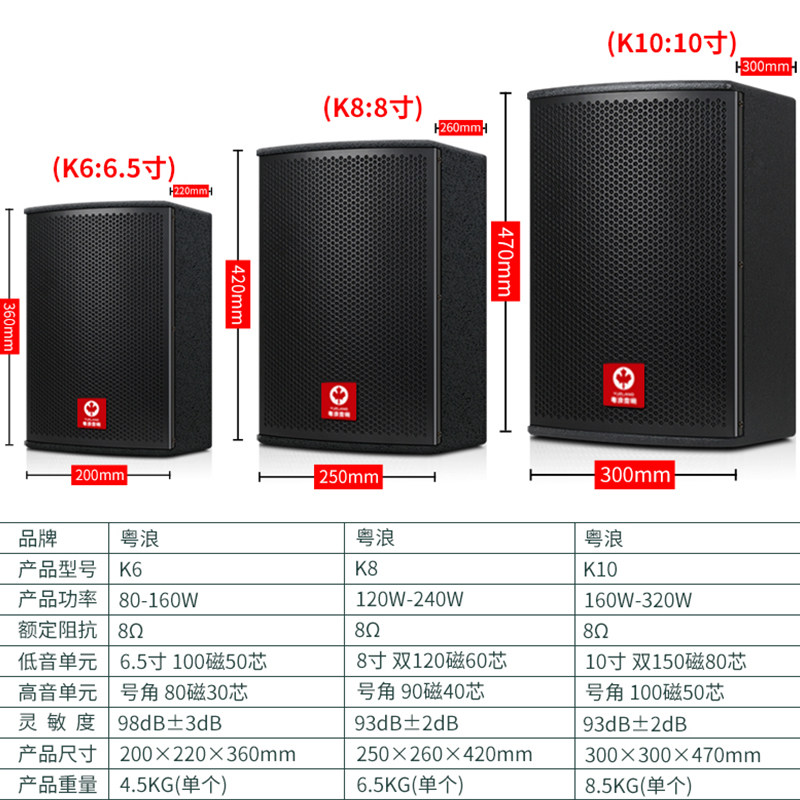 粤浪K88寸中小型会议室音响套装舞蹈教学培训室家庭ktv卡拉ok设备