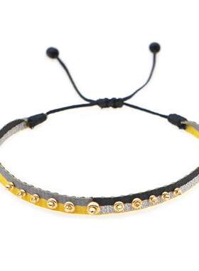 波西米亚文艺手工串珠多层叠戴手绳西班牙复古民族风织带情侣手链