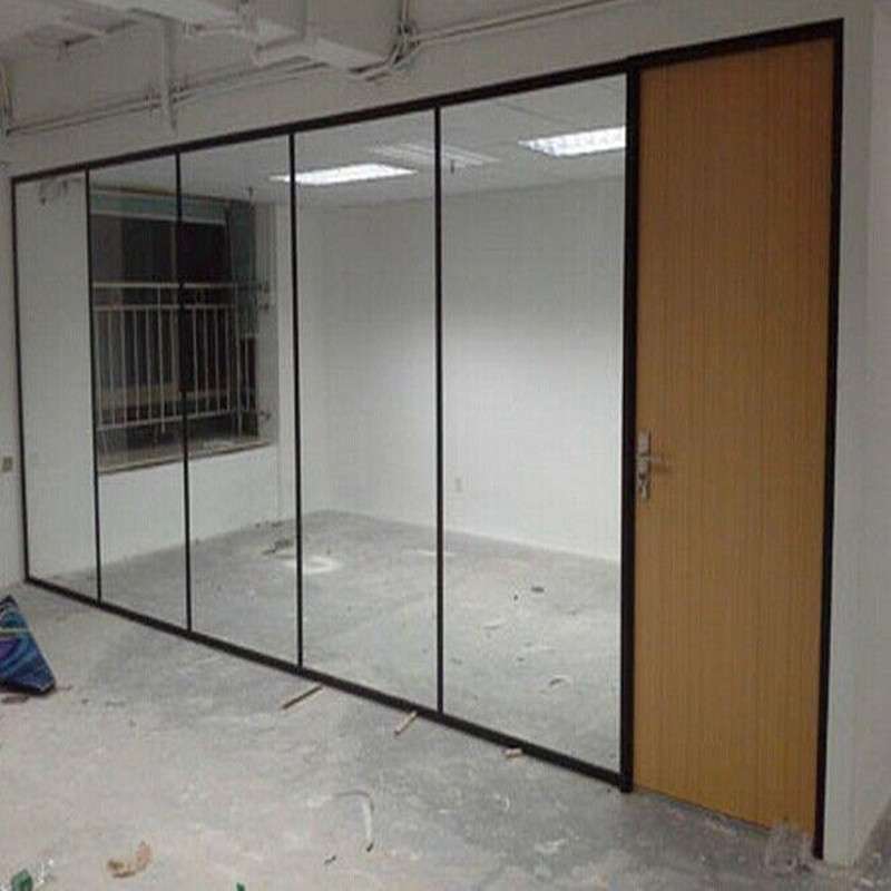 测量安装 酒店会议室 展览厅高隔墙 双面玻璃隔断 移动折叠屏风