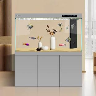 汉霸超白玻璃鱼缸客厅家用大型龙鱼缸屏风底过滤金鱼缸套餐2025款