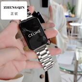 2代金属不锈钢三株卡扣表带new雅致时尚 适用华为watch fit3 钢带