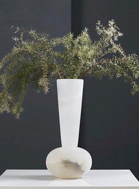 简约现代云石托盘时钟摆件样板间卧室客厅家居书房桌面装饰摆设