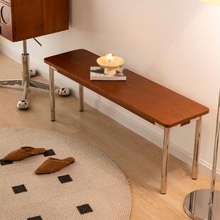 莱陌|复古长凳餐椅日式原木条凳小户型餐桌长条凳中古风实木条凳