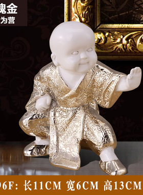 高档摆夫小小功件 僧o和尚禅意书房办公室客厅桌面摆X设礼品装奢