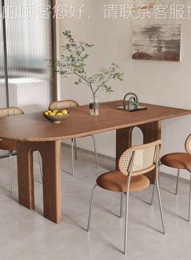 北实岛台餐家用欧桌小户型靠墙半圆CZ56865形饭桌简约客厅长书桌