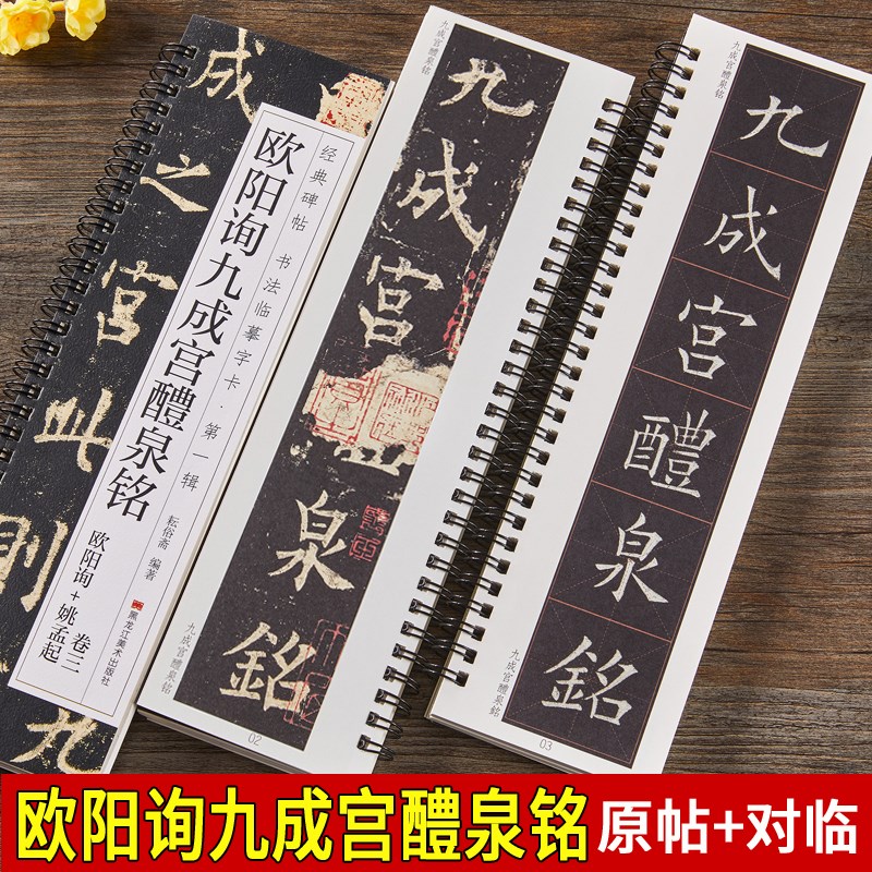 欧阳询九成宫姚孟起临九成宫碑对临本欧体楷N书毛笔书法临摹字卡