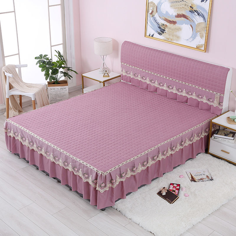 单件床裙床罩罩床裙式床笠床盖床头套套装床上公主风格加棉床头罩