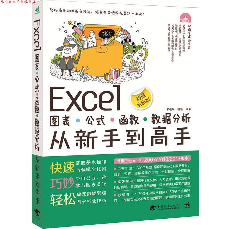 【正版书】 Excel图表·公式·函数·数据分析从新手到高手 专著 罗晓琳,魏艳编著 Excel· 罗晓琳,魏艳 中国青年出版社