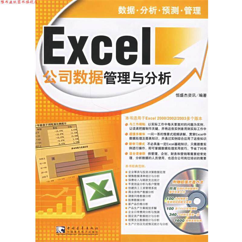 【正版书】 Excel 公司数据管理与分析 恒盛杰资讯 著,恒盛杰资读 编 中国青年出版社
