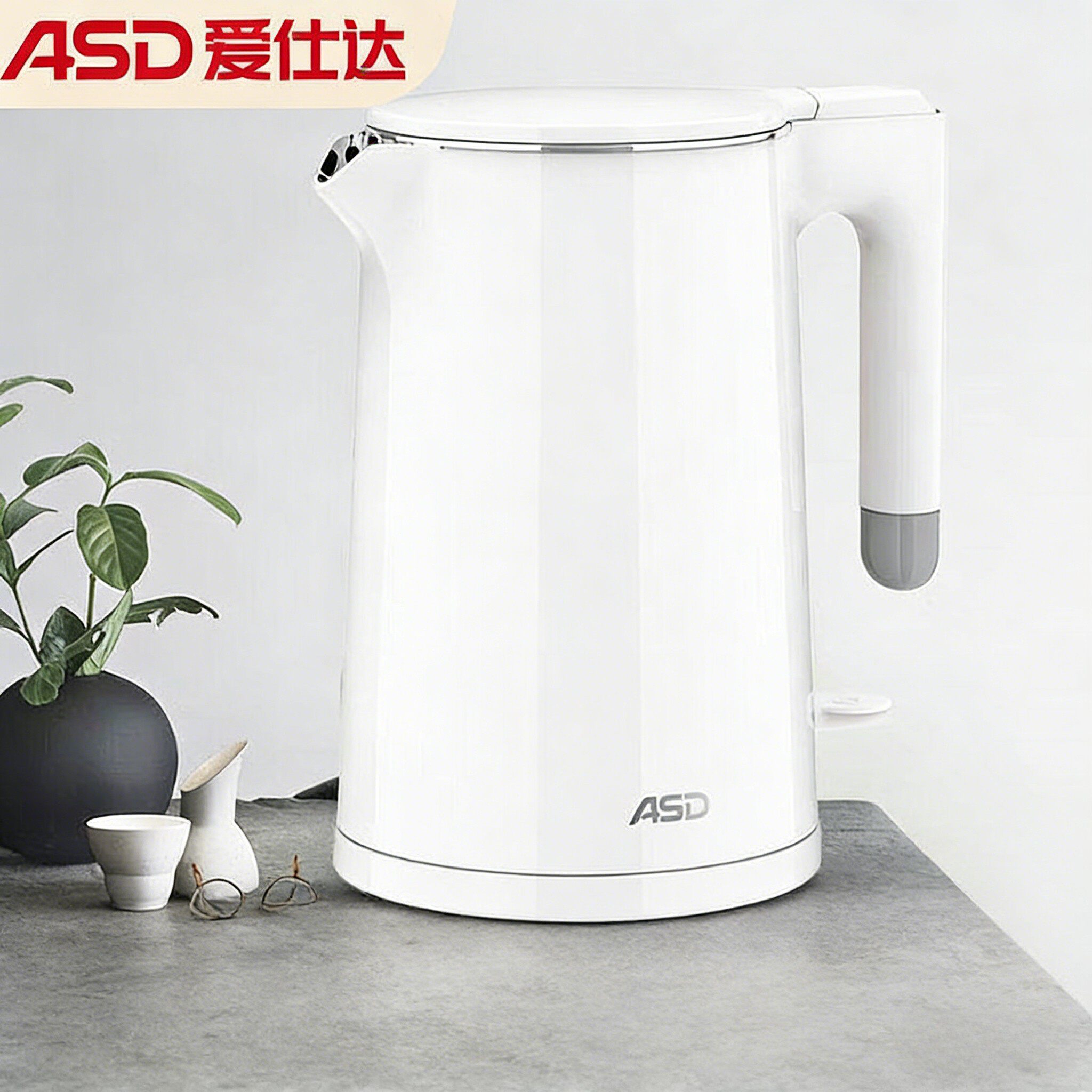 ASD/爱仕达 AW-S15G316电热水壶316不锈钢烧水壶双层防烫大容量