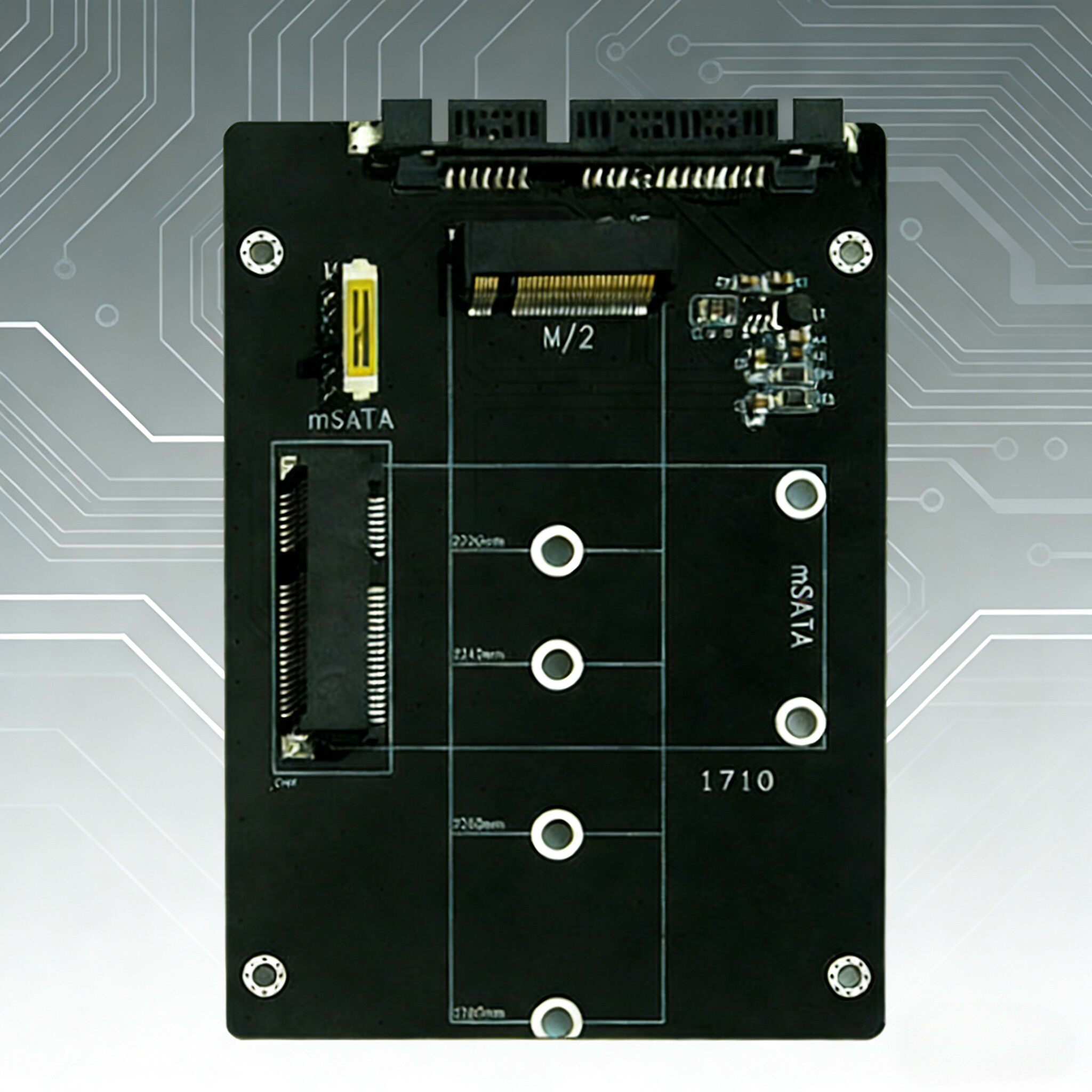硕乐MSATA/M.2(NGFF)转串口固态硬盘转接卡 二合一转接板扩容