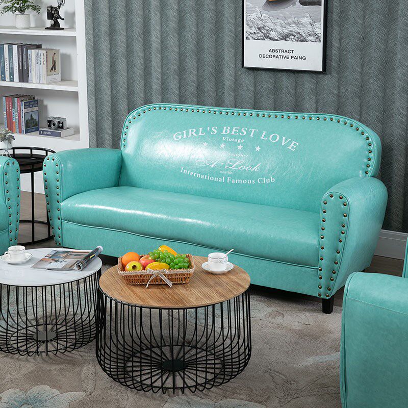 直排复古皮艺小户型沙发单人双人三人服装店铺酒吧工业风美式理发