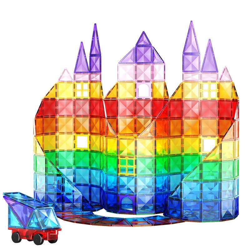 大号彩窗磁力片积木男女孩拼图磁铁棒儿童新年春节礼物玩具钻面,玩具/童车/益智/积木/模型,磁力片/磁性棒/磁性积木,淘宝优惠券,粉丝福利购,淘宝优惠卷